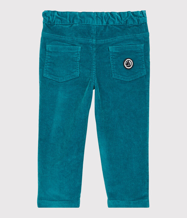 Fluwelen babybroek. blauw