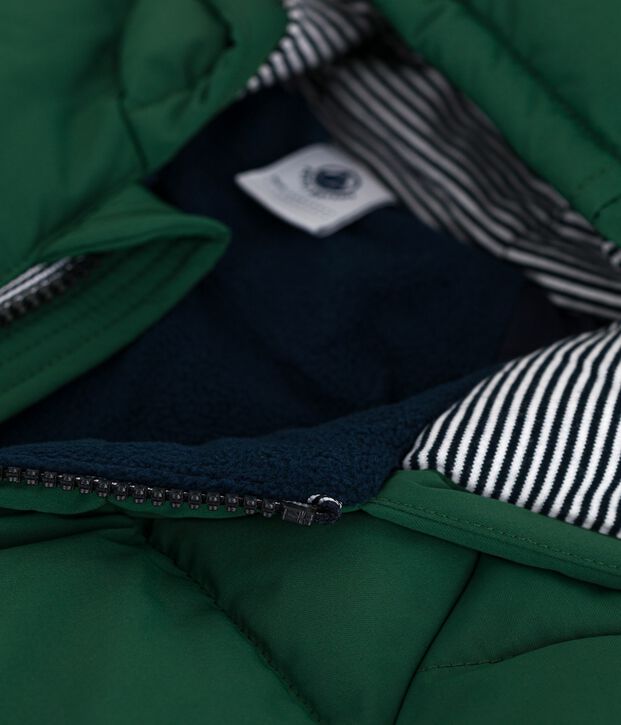 Doudoune b&eacute;b&eacute; en polyester uni vert