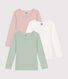 Setje met 3 basic katoenen T-shirts met lange mouw voor kinderen