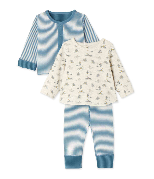 Driedelige set voor babyjongens groen/blauw