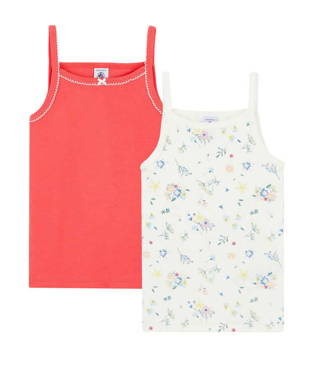 Set meisjeshemden met schouderbandjes multicouleur