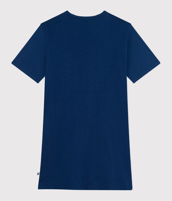 Katoenen damesnachthemd met korte mouw blauw INCOGNITO