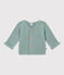 Gebreide uniseks babycardigan in ribbelsteek groen PAUL
