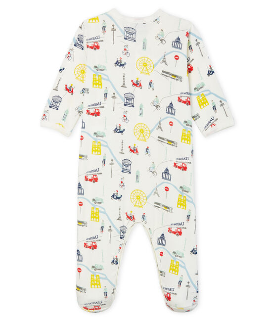 Slaappakje van ribstof babyjongen wit MARSHMALLOW/wit MULTICO