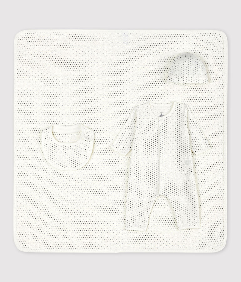 Coffret cadeau naissance blanc &agrave; &eacute;toiles b&eacute;b&eacute; en coton biologique multicouleur
