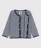 Gestreepte cardigan van biokatoen met 'milleraies'-streepjes voor baby's blauw SMOKING/wit MARSHMALLOW