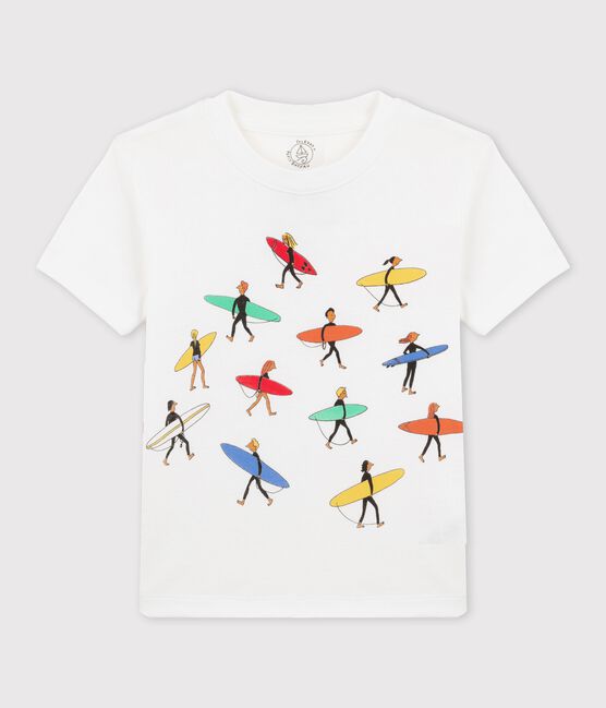 Tee-shirt en coton bio enfant fille - garçon blanc ECUME