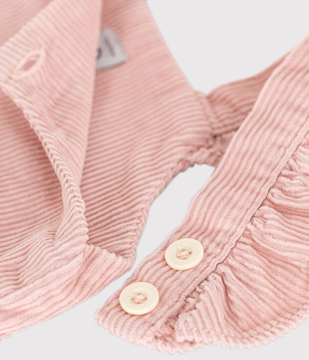 Salopette en velours b&eacute;b&eacute; rose