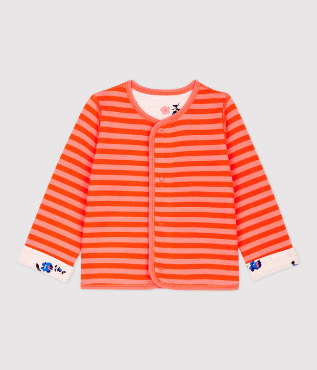 Dubbelzijdige cardigan baby. oranje/oranje
