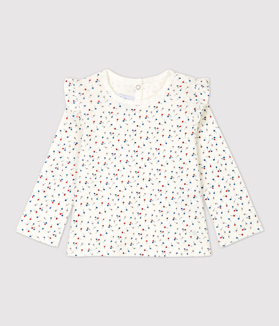Katoenen blouse baby. wit MARSHMALLOW/wit MULTICO