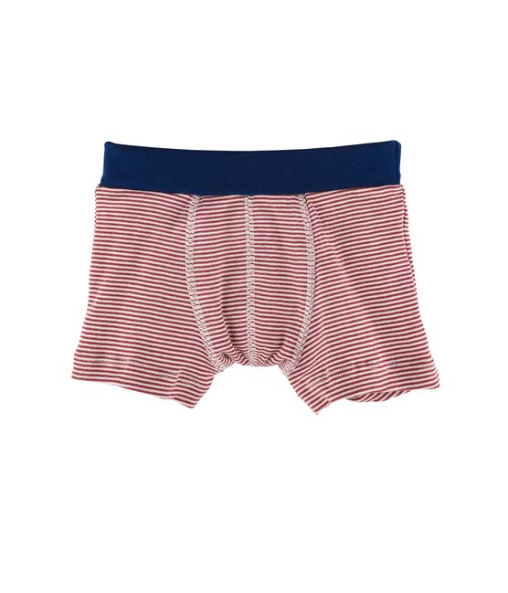 Boxer petit garçon rouge CARMIN/blanc MARSHMALLOW