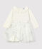 Jurk van tricot baby. wit MARSHMALLOW/grijs ARGENT