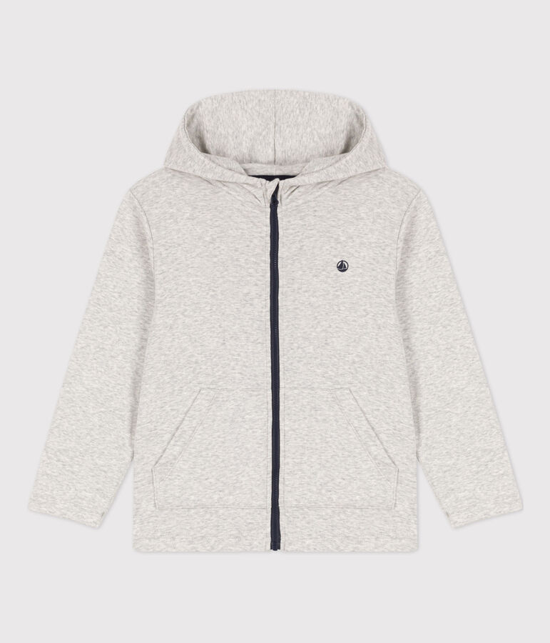 Sweatshirt zipp&eacute; &agrave; capuche enfant gar&ccedil;on gris