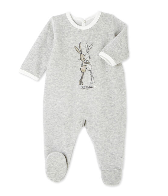 Uniseks babypyjama in boucléfluweel grijs BELUGA CHINE