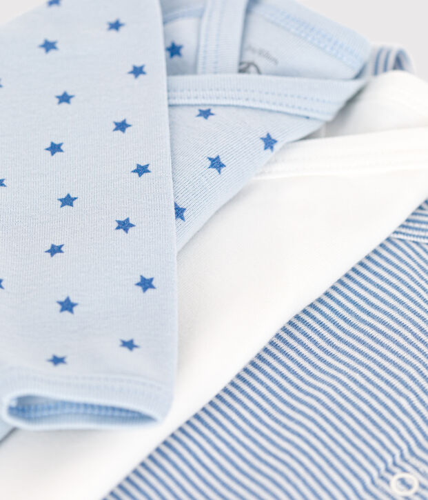 Set van 3 katoenen overslagbody's met lange mouw voor baby's multicouleur