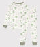 Katoenen pyjama met dromedarisprint voor kleine meisjes en jongens wit MARSHMALLOW/wit MULTICO