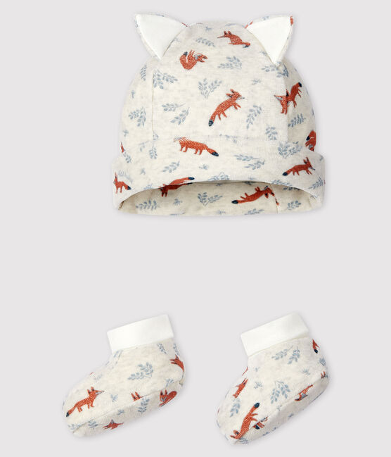Lot Bonnet Naissance Et Chaussons Renard Bebe Garcon En Velours Montelimar Multico Petit Bateau