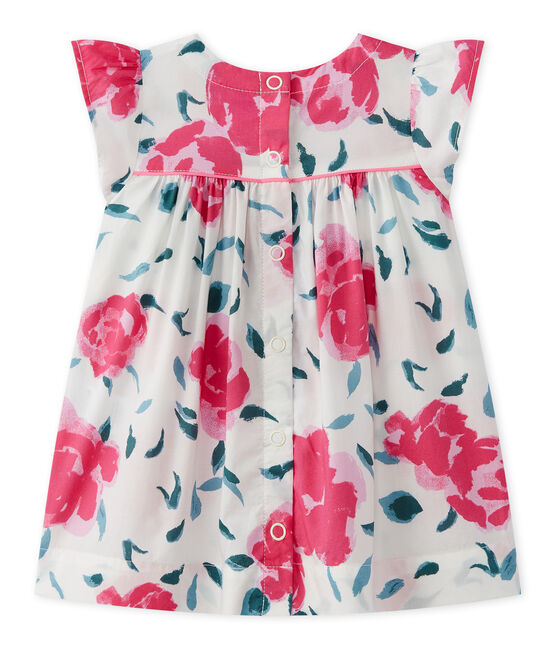 Robe bébé fille manches papillons imprimée blanc MARSHMALLOW/blanc MULTICO