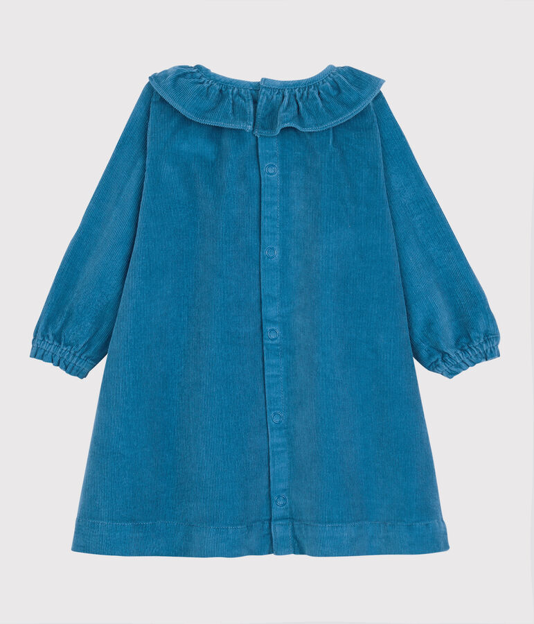 Robe en velours b&eacute;b&eacute;. bleu