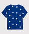 Katoenen/linnen T-shirt met print, Dames blauw SURF/wit MARSHMALLOW