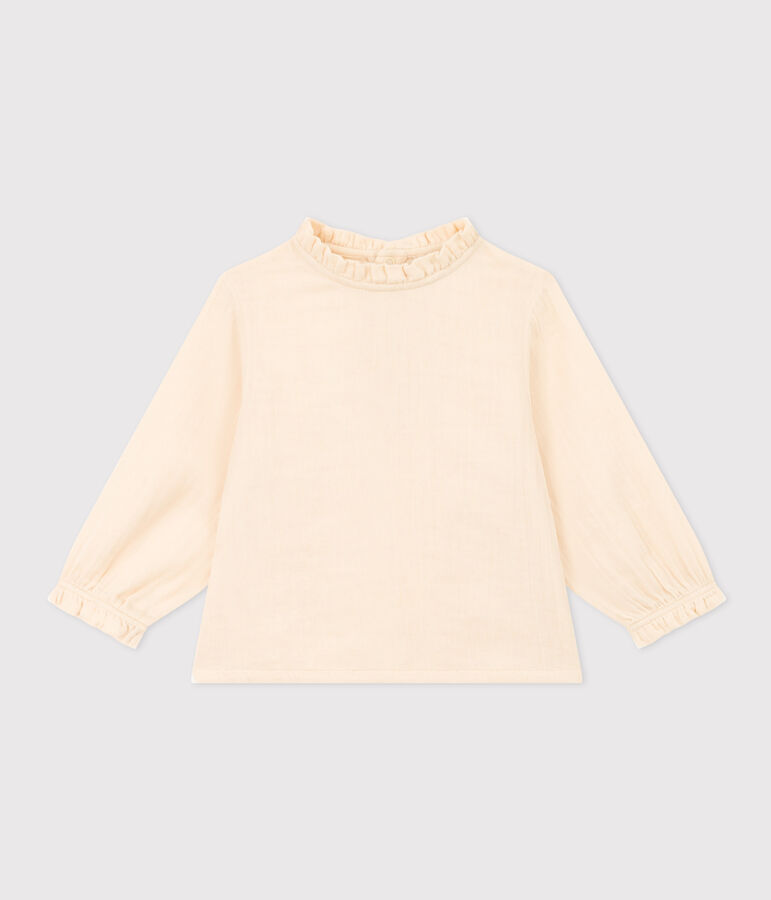 Blouse manches longues en gaze de coton b&eacute;b&eacute; &eacute;cru AVALANCHE