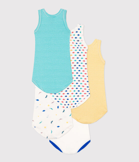 Set van 5 katoenen body-tanktops met zeedieren variante 1
