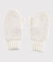 Moufles enfant fille blanc MARSHMALLOW/jaune OR