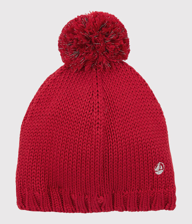 Bonnet enfant fille-gar&ccedil;on rouge