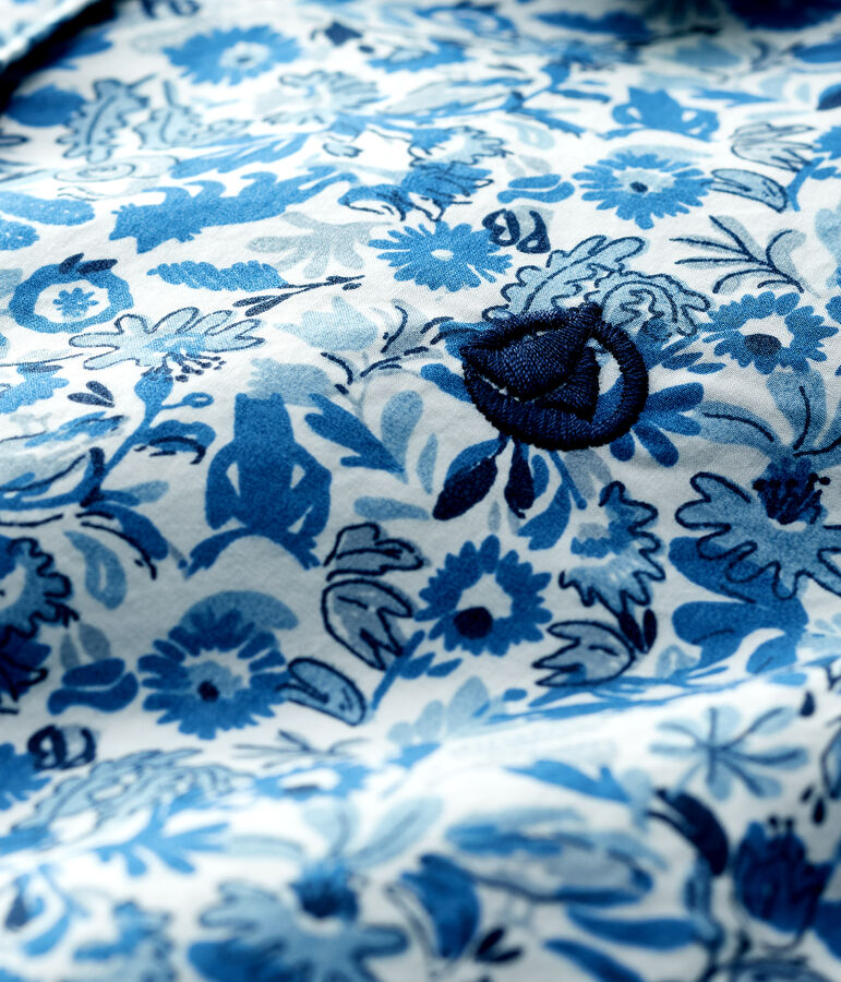 Popeline overhemd voor jongens wit MARSHMALLOW/wit MULTICO