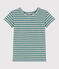 Tee-shirt LE DROIT COTON & LIN vert BRUT/blanc AVALANCHE