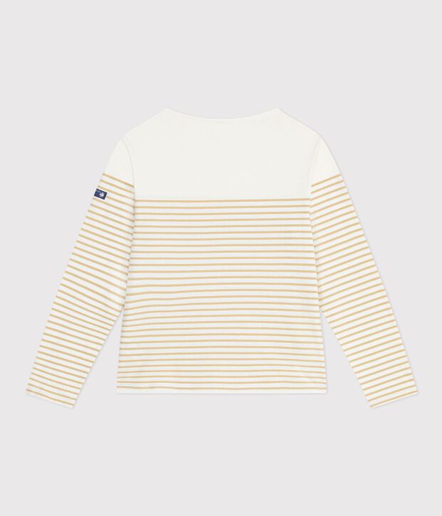 Katoenen sweatshirt met marinestrepen voor dames beige/beige