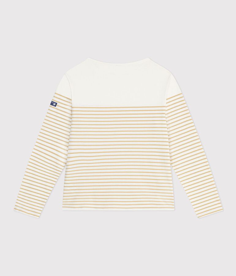 Katoenen sweatshirt met marinestrepen voor dames ecru/beige