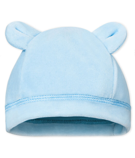 Bonnet naissance bébé mixte velours bleu FRAICHEUR