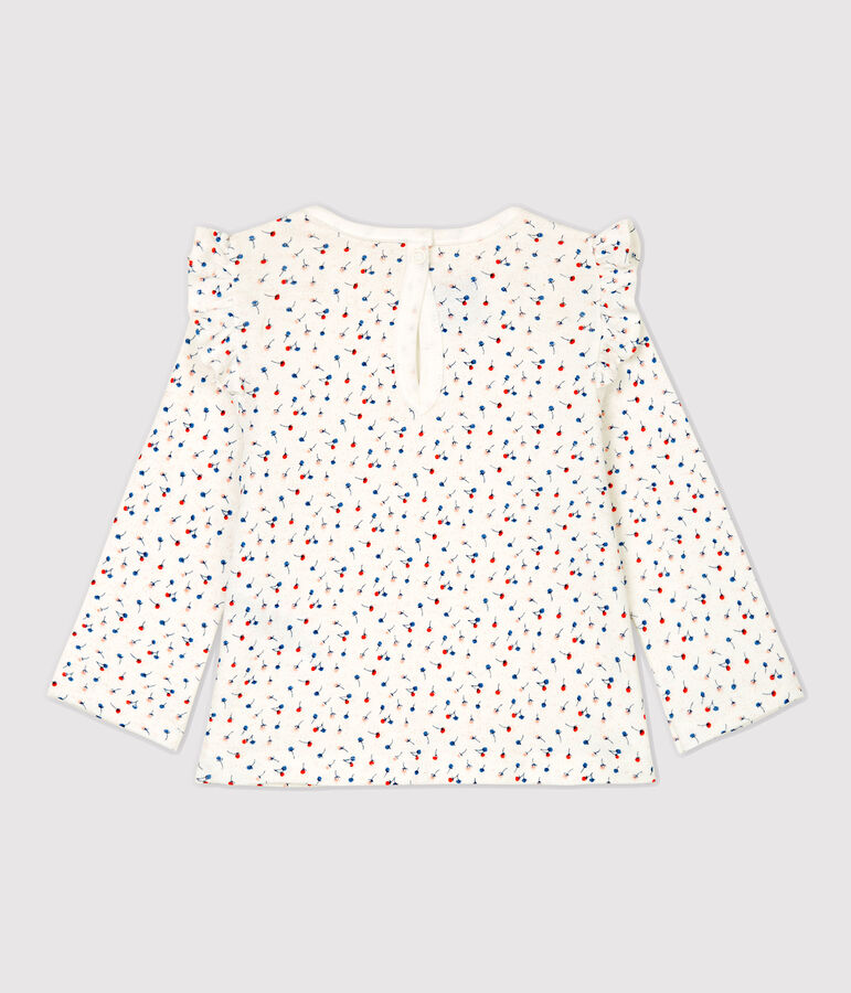 Blouse en coton b&eacute;b&eacute;. blanc/multicouleur