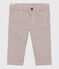 Gestreepte broek voor babyjongens rood VINO/wit MARSHMALLOW