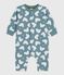 Combinaison longue bébé en coton imprimé ours blanc gris GOBELIN/ MULTICO