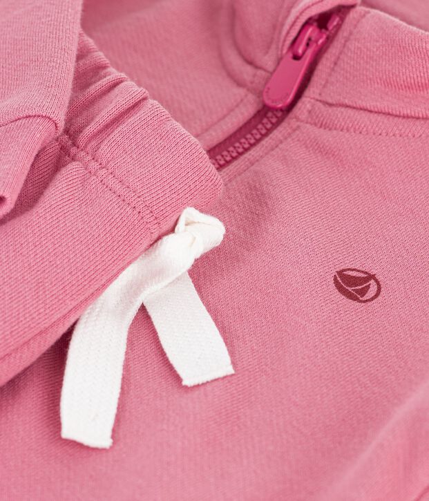 Babysetje - Sweatshirt en broekje in effen katoen roze