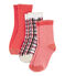 Lot de 3 paires de chaussettes enfant fille rouge SIGNAL/blanc MULTICO