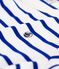 Korte katoenen gestreepte pyjama voor kleine jongens wit MARSHMALLOW/blauw SURF
