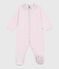 Fluwelen babypyjama met effen kraag roze BARELY
