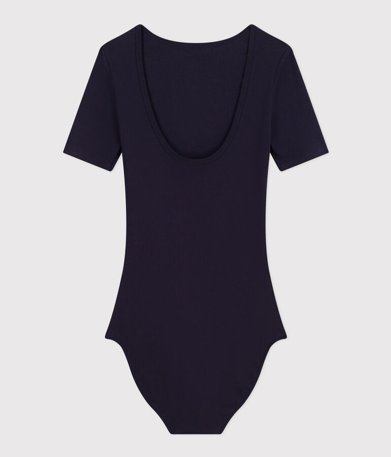 Body van katoen en elastaan voor dames blauw