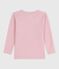 Tee-shirt enfant en laine et coton manches longues uni rose JOLI