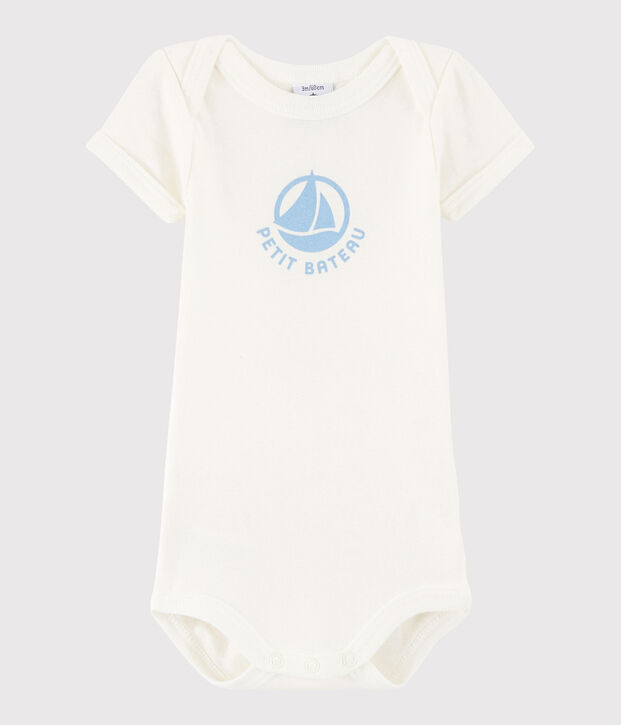 Body manches courtes b&eacute;b&eacute; fille-gar&ccedil;on blanc