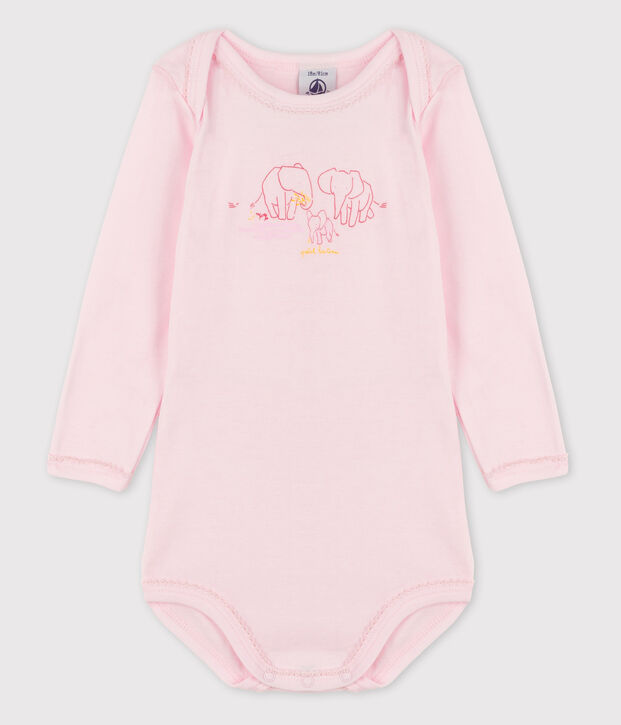 Body manches longues b&eacute;b&eacute; fille rose
