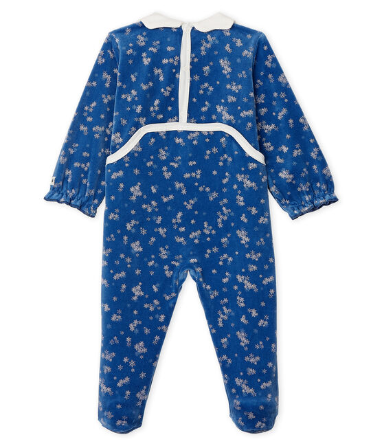 Dors bien bébé fille en velours bleu MAJOR/blanc MARSHMALLOW