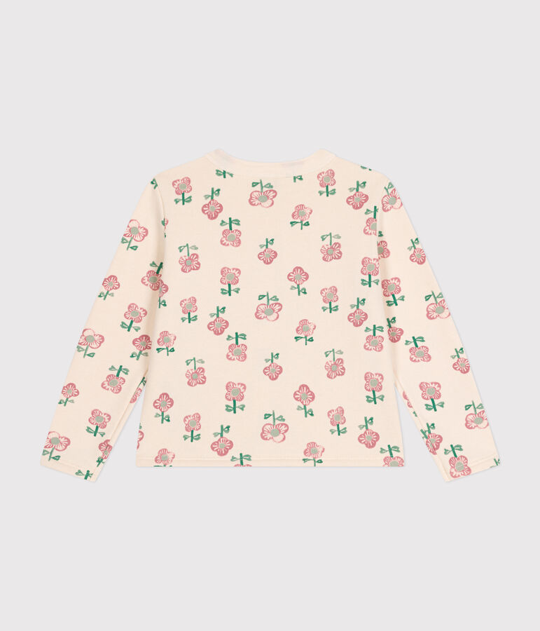 Cardigan en molleton enfant fille &eacute;cru/multicouleur