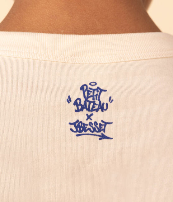 T-shirt met lange mouwen uit katoen voor meisjes/jongens wit AVALANCHE/ MULTICO