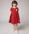 Jersey jurk met korte mouwen voor meisjes rood TERKUIT