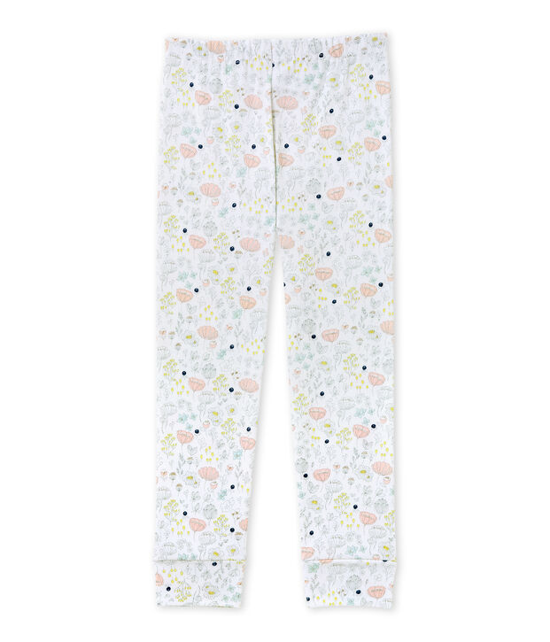 Pantalon de pyjama fille &agrave; coordonner blanc/rose/multicouleur
