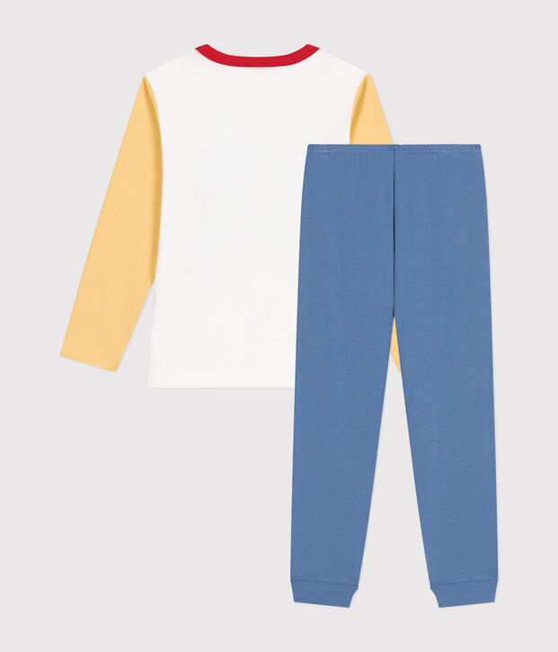 Katoenen kinderpyjama met ruimtemotief blauw/multicouleur